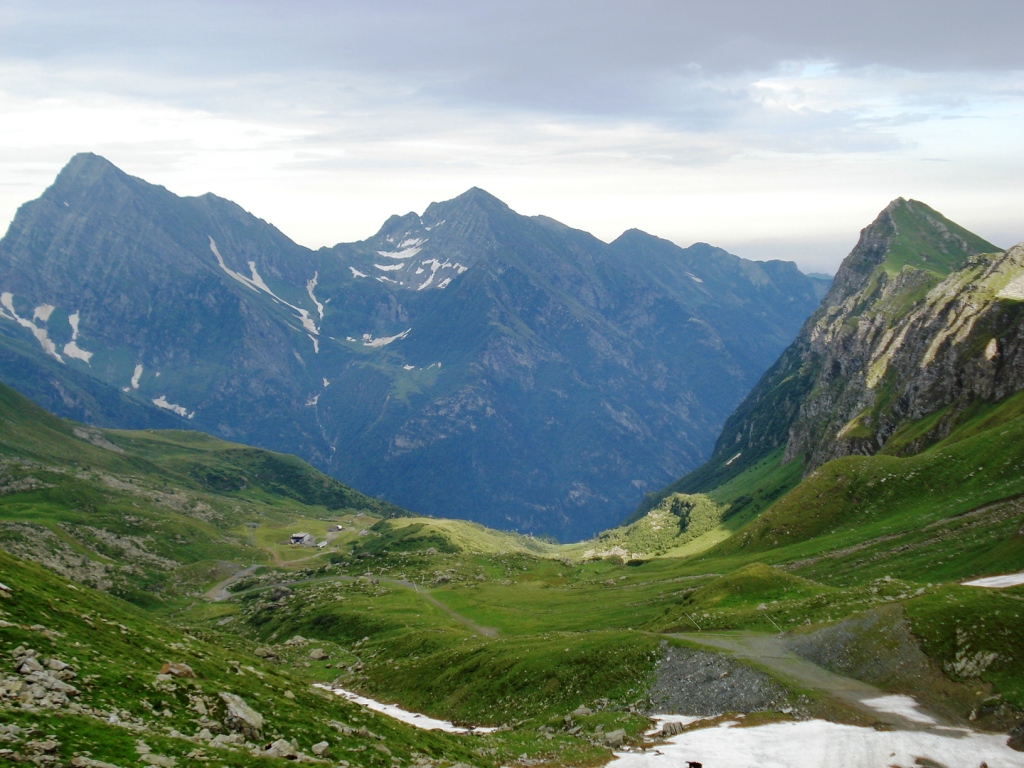 Praderas alpinas. Pista antes de llegar al refugio Vigevano. Foto: ngel.